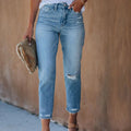 Vintage High Waisted Jeans Women Bleached Womans Pants for  Ripped Harem Pants Boyfriend Jeans Women's Wear Plus Size