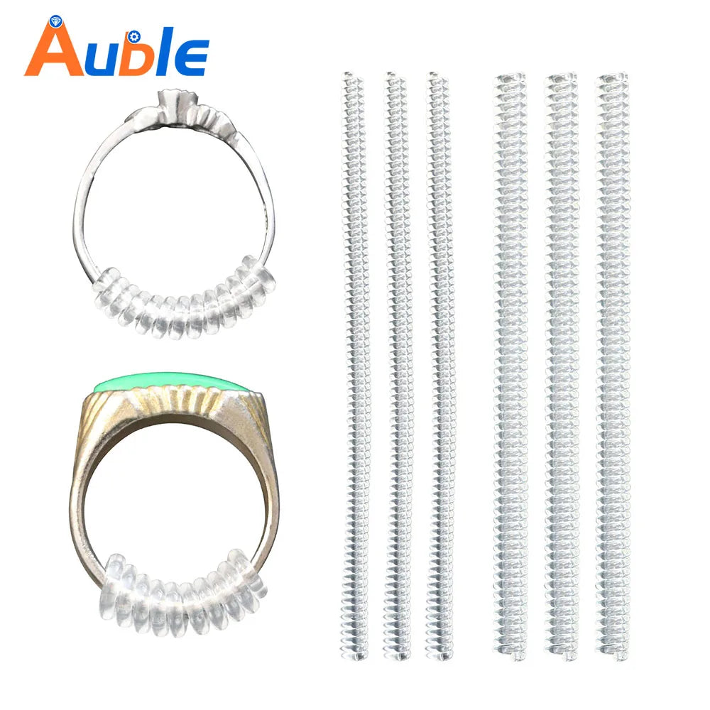 2 Sizes 3mm 5mm Jewelry Sizer Mandrel for Making Jewelry Guard Spacer Fitter Spiral Silicone Ring Size Adjuster for Loose Rings