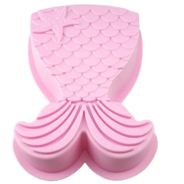 HY Mermaid Cake Pan Features Silicone Mermaid Tail with Seashell