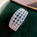 CAOSHI High Quality Custom Multi Layers Design Round Cubic Zirconia Band Rings for Elegant Silver Plated Rings for Women Jewelry