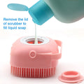 Kingtale Soft Silicone Pet Shampoo Massage Dispenser Grooming Shower Brush for Short Long Haired Dogs and Cats Washing