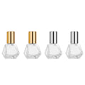 Cosmetic Packaging Essential Oil Diamond Shape clear Transparent Color Metal Steel Roller 8ml Roll on Glass Bottle