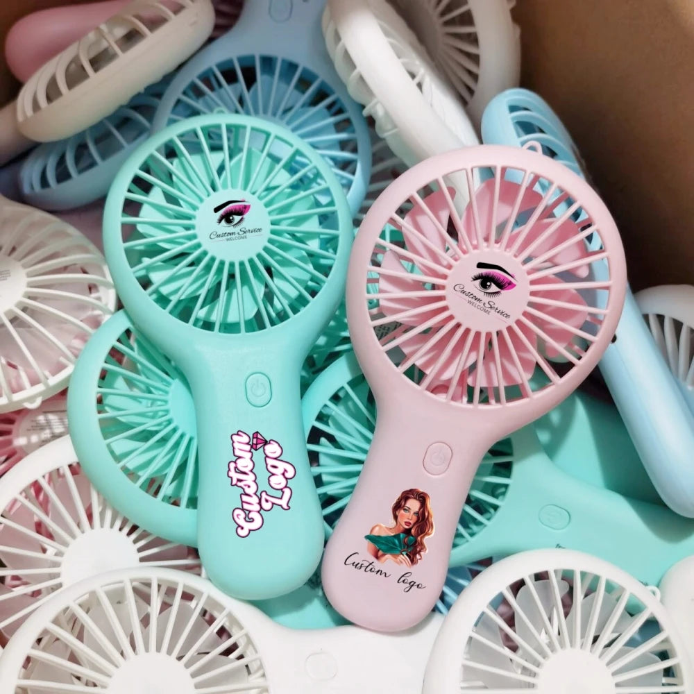 4 Colors Small Lash Fan Dryer Usb Charging Port Mini Fans Private Label Low Noise 3 Speeds Eyelash Fans Vendor