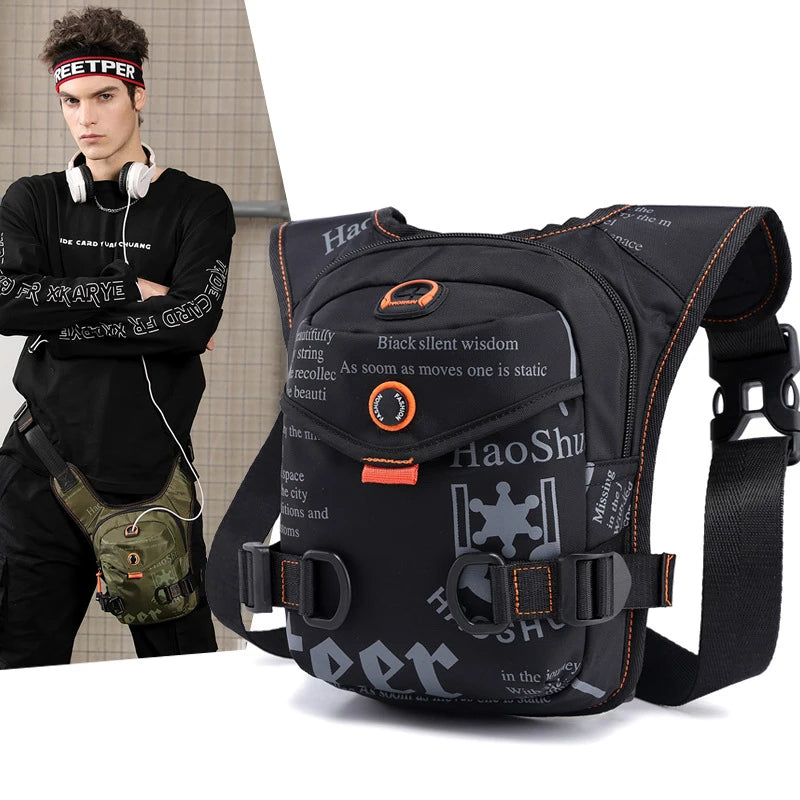 Leapfrog Hot Selling Quality Geometric Zipper Waterproof Nylon Pillow Shape Outdoor Sport Large Capacity Leg Waist Bag Fanny