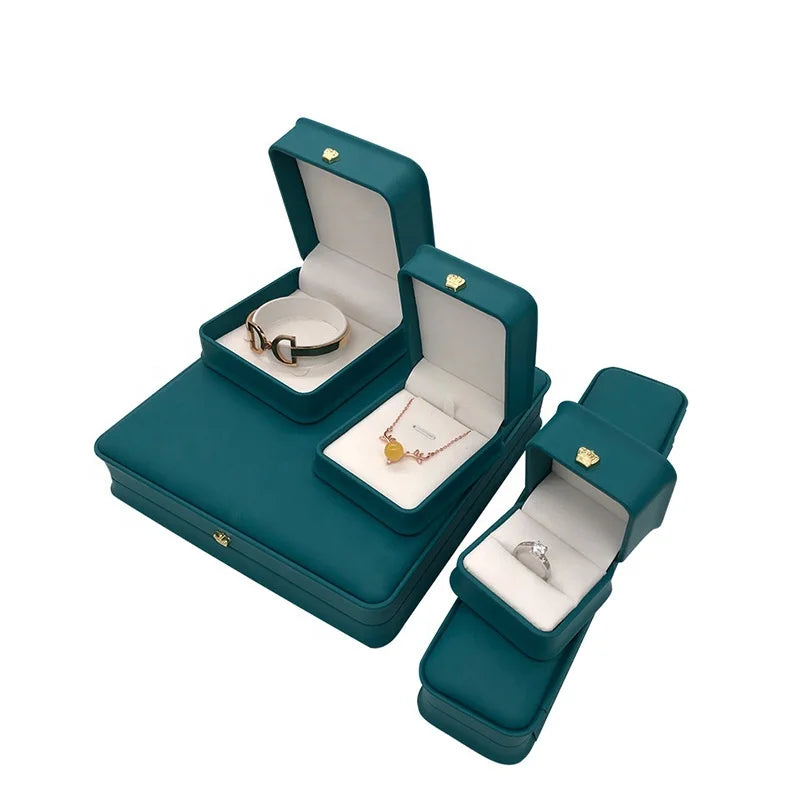 Custom LOGO Necklace Bracelet Ring Crown Box Packaging Five-piece Set Wholesale a Large Number of Bulk Jewelry Gift Roasting Box