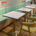 Modern Style Small Dining Table Solid Surface Composite Marble Top Square Center Table for Restaurant Use Dining Room Furniture