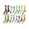 Wholesale Fashion Abstract Art Mismatched Socks Women Trending Funny AB Cotton Crew Socks