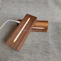 Factory Direct Custom 3D Wood Night Light Lamp Base LED USB Rechargeable Dimmable for Oval Rectangular Wood Lmpara for Living