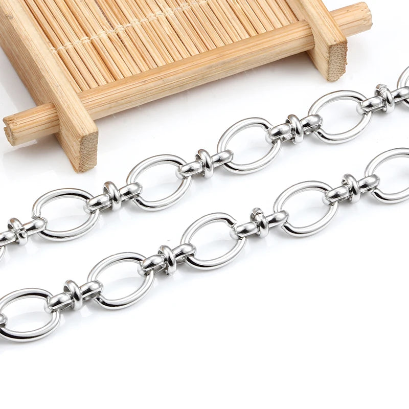 1-3 Days Ship Out/Handmade Stainless Steel Figure 8 Chain Two Sizes Oval Shape Components for DIY Jewelry Accessory