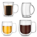 Classic Luxury American 220ml/400ml High-Temperature Durable Borosilicate Double Insulated Glass Coffee Tea Mug Set Stocked