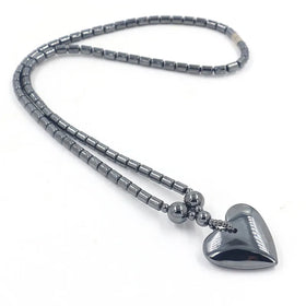 Heart Shaped Pendant Necklaces Cross Dolphin Geometric Hematite Beaded Short Necklace for Men Women