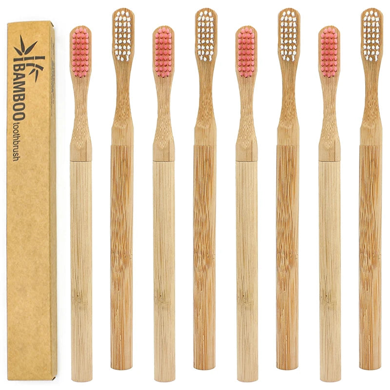 Custom Logo Natural Organic Bamboo Handle  Soft Bamboo Tooth Brush Charcoal Bambo Bambu Bamboo Toothbrush