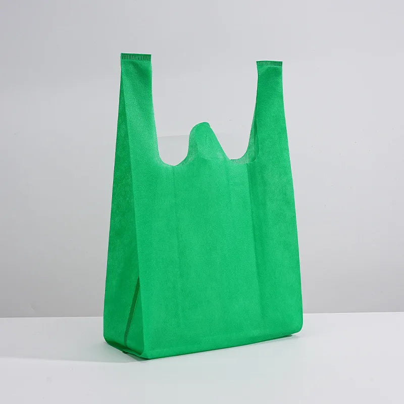 Cheap Non Woven Vest Shopping Bags Promotional T-shirt Bag for Supermarket