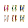 C8959 Abiding Jewelry the New Listing Gold Plated Garnet 925 Sterling Silver Gem Stone Custom Jewelry Hoop Earrings
