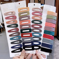 Women Colorful Matte Hair Clips Sweet Hair Clip Simple Barrette Fashion Hair Accessories