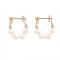 Wholesale Natural 3-6mm 14K Gold Plated Freshwater Pearl Stud Earrings for Wedding Gift