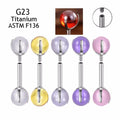 Implant Grade ASTM F136 Titanium Body Jewelry Set 5mm Crystal Ball Sexy Tongue Piercing Barbell Rings Ear Studs Piercing Jewelry
