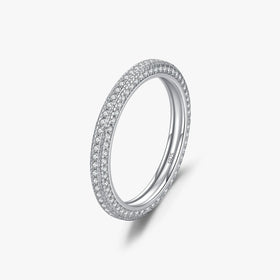 Sparkling Clear CZ Wedding Engagement Band Fine Jewelry New 925 Sterling Silver Luxury Eternity Band Rings for Women