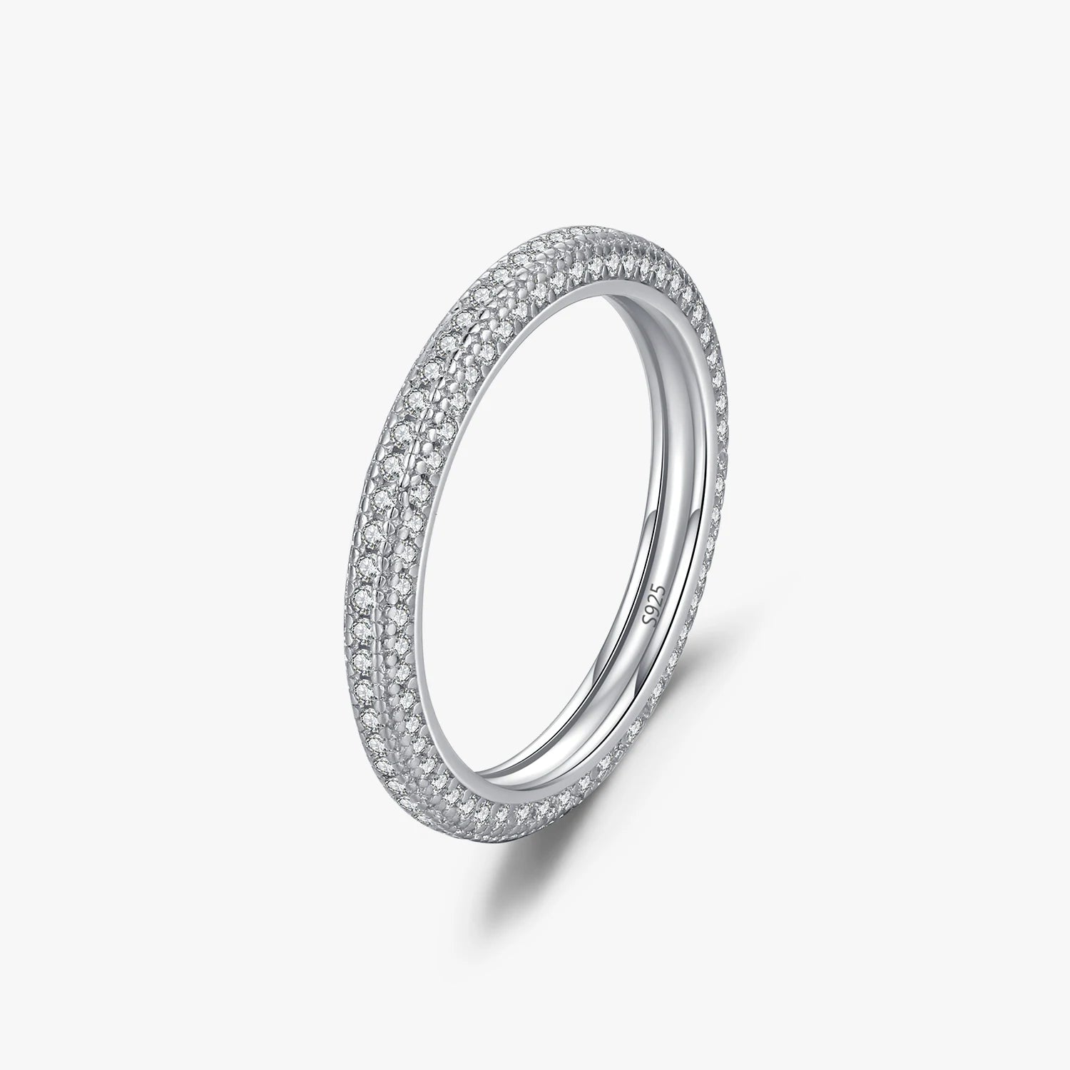 Sparkling Clear CZ Wedding Engagement Band Fine Jewelry New 925 Sterling Silver Luxury Eternity Band Rings for Women