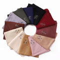 Customized Ladies Cotton Scarf With Diamond Premium Plain Islamic Fashion Women Glitter Jersey Hijab Head Scarf Shawls