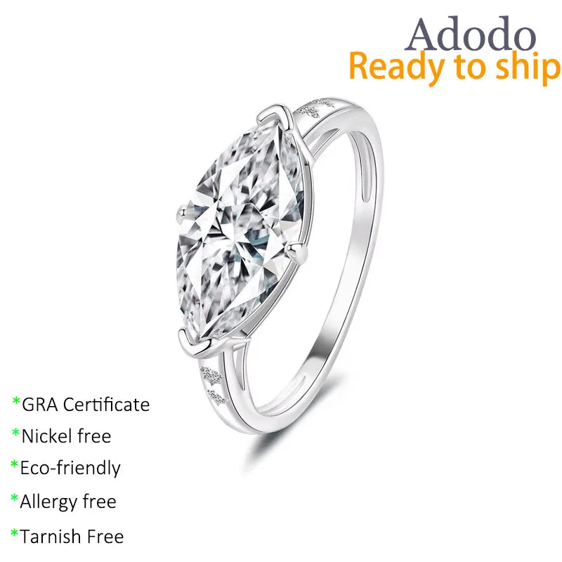 Custom Engagement Wedding Promise Eternity New Jewelry 925 Sterling Silver Diamond VVS 3ct Moissanite for Women