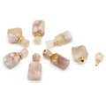 Hongzhuo Bulk Wholesale Natural Crystal Cherry Blossoms Agate Perfume Bottle Pendant Necklace