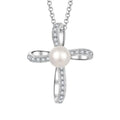 YH JEWELLERY Wholesale Trendy Small 925Sterling Silver Cross Pendant Globe Diamond Necklace Gift for Women