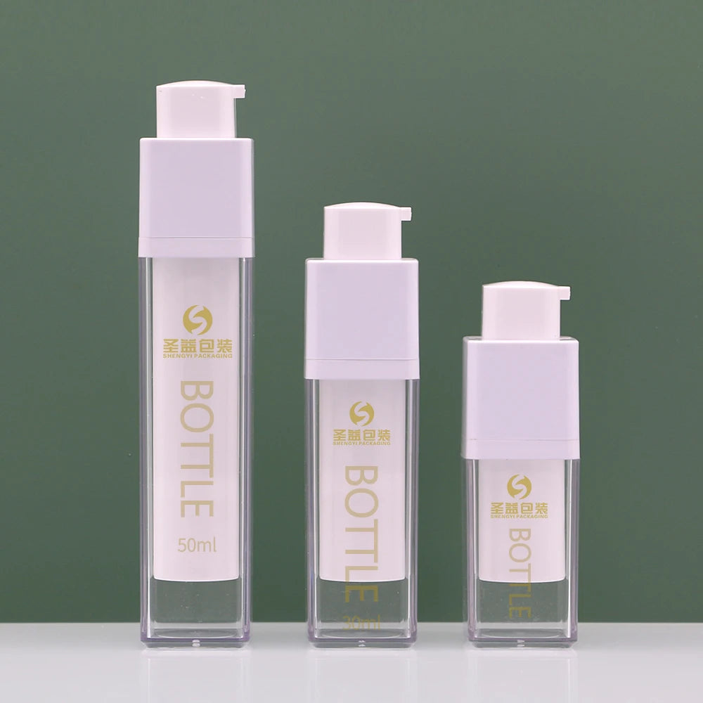 15ml 30ml 50ml Square Twist Eco-friendly Airless Spray Pump Travel Mini Eye Cream Lotion Shampoo Skin Care Serum Cosmetic Dual