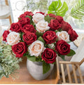 Wholesale Handmade Artificial Silk Cloth Roses Red White Pink Purple Real Touch Home Wedding Christmas Graduation Decoration