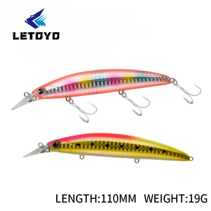 New Design 110mm 19g Wholesale Artificial Bait Floating Jerkbait 12 Colors Fishing Lures Minnow