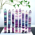 Wholesale Natural Rainbow Fluorite Point colorful Crystal Stone Tower Healing fluorite points for Decoration Gift