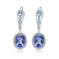 Abiding 925 Sterling Silver Fashion Wedding Jewelry Unique Design Classic Oval Natural Mystic Quartz Drop Earrings