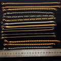 Hiphop Miami Mens Cuban Bracelet 2mm 3mm Luxury Rolo Box Snake Thin Chain 18k Pvd Gold Plated Stainless Steel Jewelry Bracelet