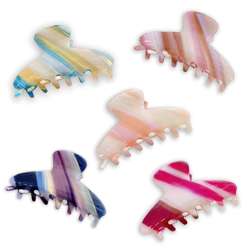 Sewingman B0405Y Strong Hold Ins Natural Cellulose Acetate Claw Hair Clips for Women