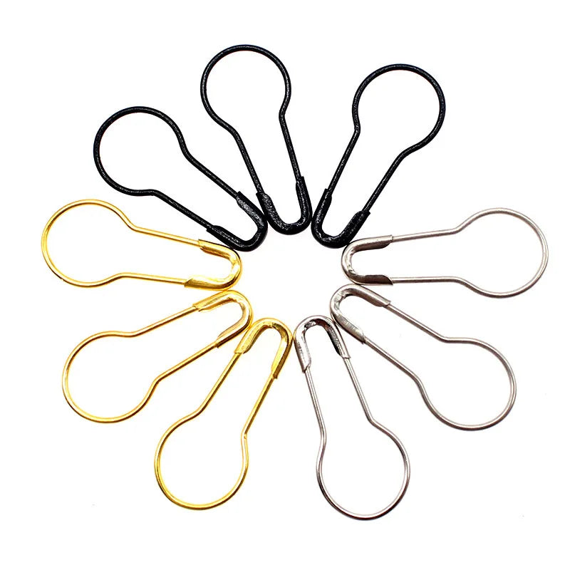 1000 Pcs/Bag Metal Pear Shape Safety Pins (22mm)-Eco-Friendly & Colorful Sewing Kit Accessories for DIY Crafts Knitting & Sewing