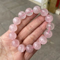 6/8/10/12mm Natural Smooth Rose Quartz Bracelets Pink Crystal Beads Stone Strand Bangles Fine Jewelry Beaded Bracelets