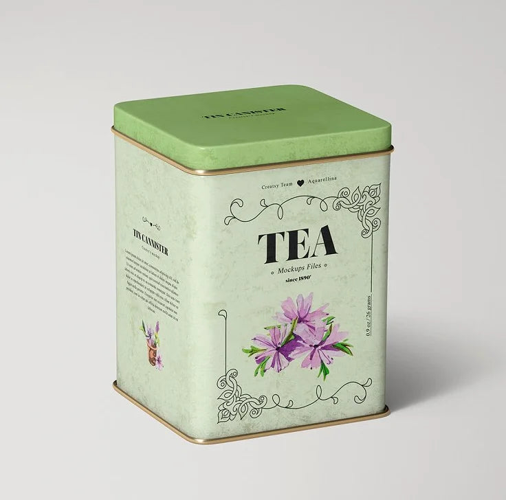 Customized Design Metal square Tin Container Tea Can Eco Friendly Airtight Tea Tin Canister Packaging Tin Box