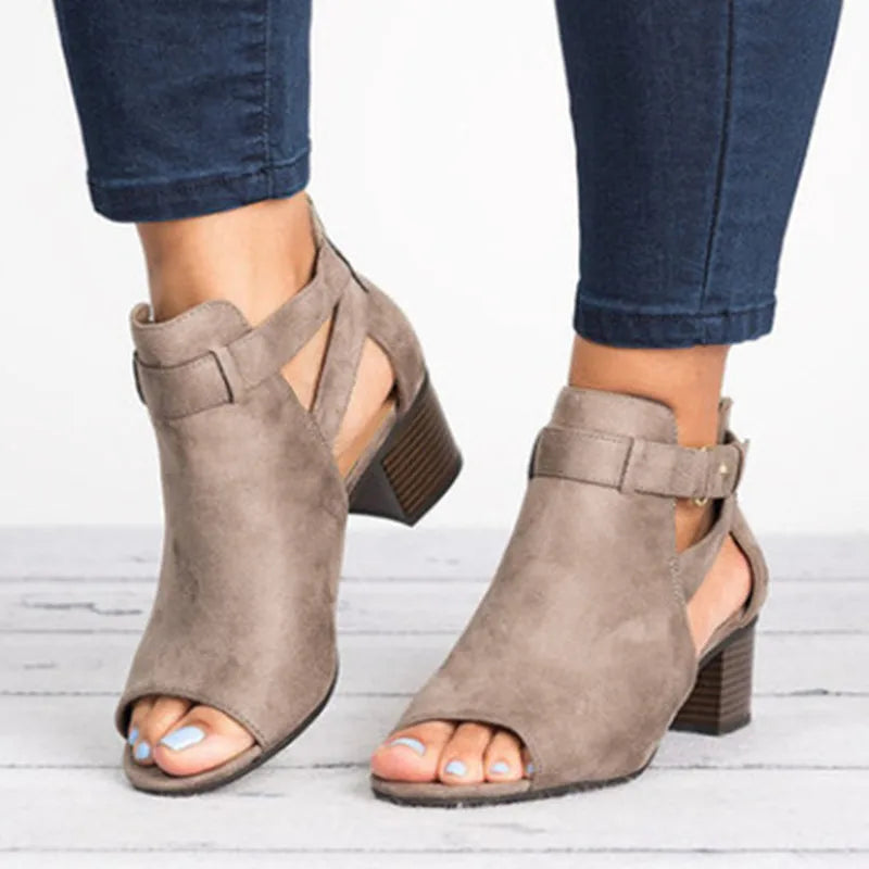 2026 New Design Plus Size Chunky Heel Comfortable Best Quality Heeled Sandals