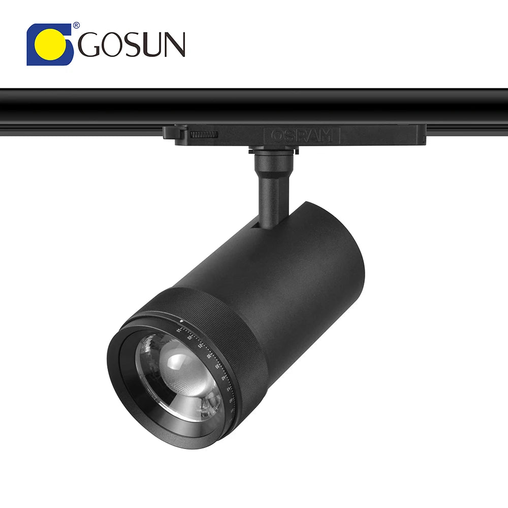 LED Track Light Zoomable Cob Anti-glare Led Spotlight 30w 2700-5700k Single Color No Dimmable Modern Design for Decoration