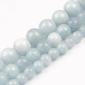Wholesale Round Blue Aquamarine Stone Beads in 6/8/10mm Sizes for Jewelry Making and DIY Projects