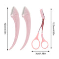 Women's Makeup Cosmetic Tool 3pcs Facial Hair Removal Grooming Shaper Eyelash Shaver Razor Cutter Eyebrow Trimmer Scissor Comb