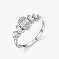Ailmay 100% 925 Sterling Silver Fashion Oval Shining Clear Zircon Rings for Women Wedding Engagement Fine Female Jewelry