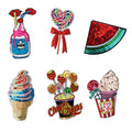 Lollipop Ice Lolly Watermelon Summer Iron on Sequin Embroidered Patches