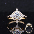 Starsgem 10K Yellow Gold Jewelry Vintage Moissanite Gold Ring