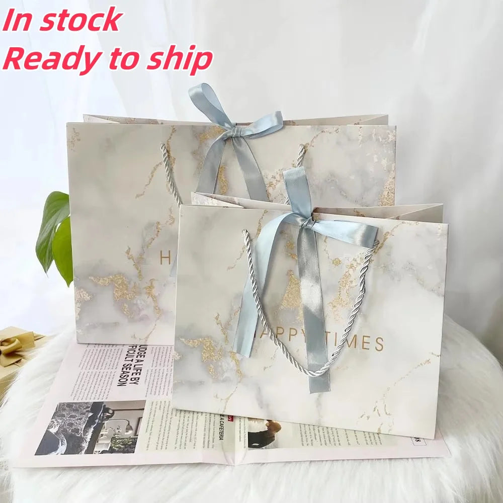 Lipack Biodegradable Luxury Gift Paper Bag Custom Printed Logo Shopping Packaging Bag with Bow
