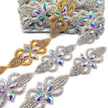 Elegant Gold Wedding Belt with Crystal Rhinestone Appliques for Bridal Dress Sash & Shoe Decorations