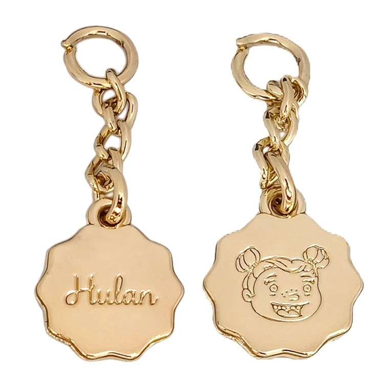 Wholesale Engraved Metal Brand Logos Label Custom Handbag Metal Tags Plate for Bag Luggage