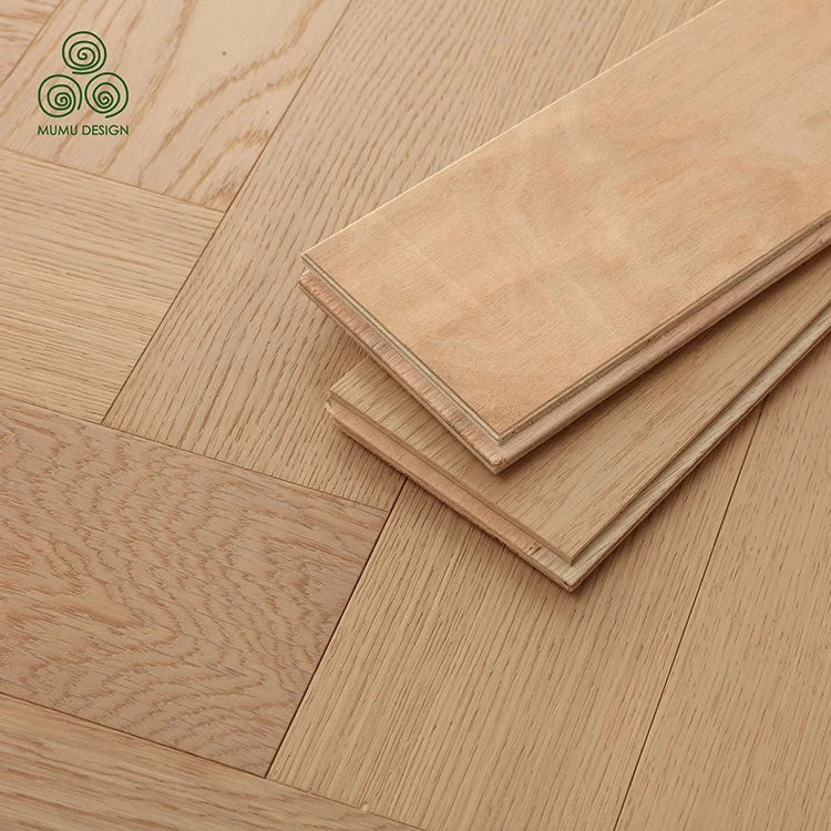 MUMU Artistic Parquet Chevron Herring Bone Wooden Three Layer Engineered Wood Flooring Parquet