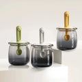 OWNSWING Multifunctional Seasoning Storage Jar with Lid Kitchen Condiment Container for Spices Glass Spice with Adjustable Spoon