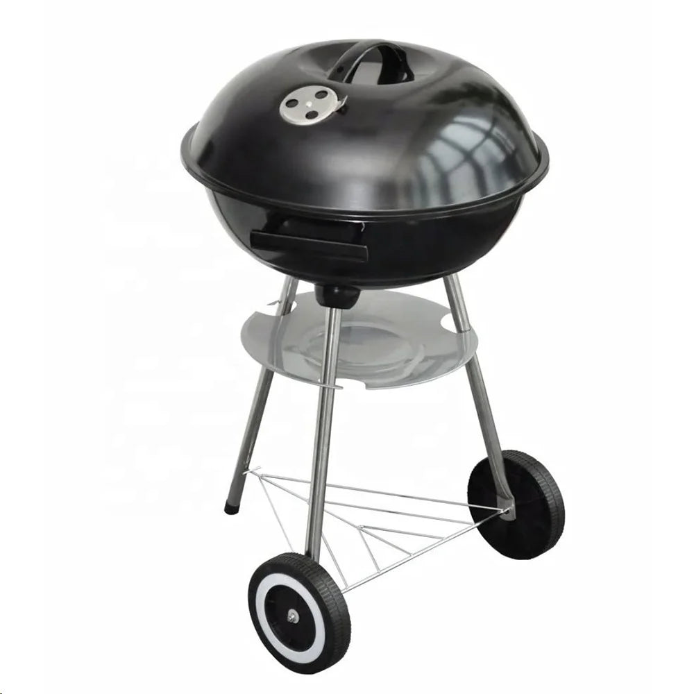 17-Inch Kettle Charcoal Grill Barbecue Backyard Black 3 Legs Steel Material